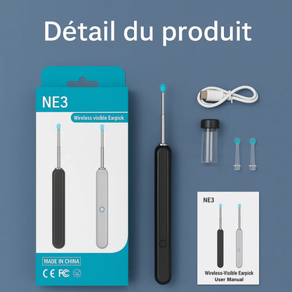 Nettoyant d'oreilles avec caméra HD intégrée