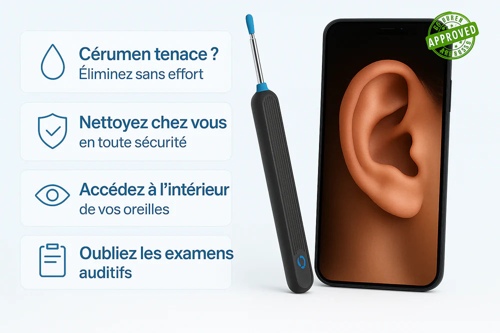 Nettoyant d'oreilles avec caméra HD intégrée