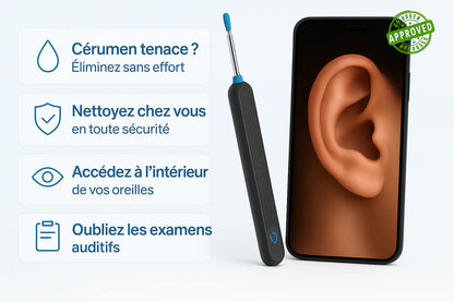 Nettoyant d'oreilles avec caméra HD intégrée